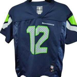 NFL Team Apparel Youth Jersey Seattle Seahawks (Fan#12) Dark Blue Size M (10-12)
